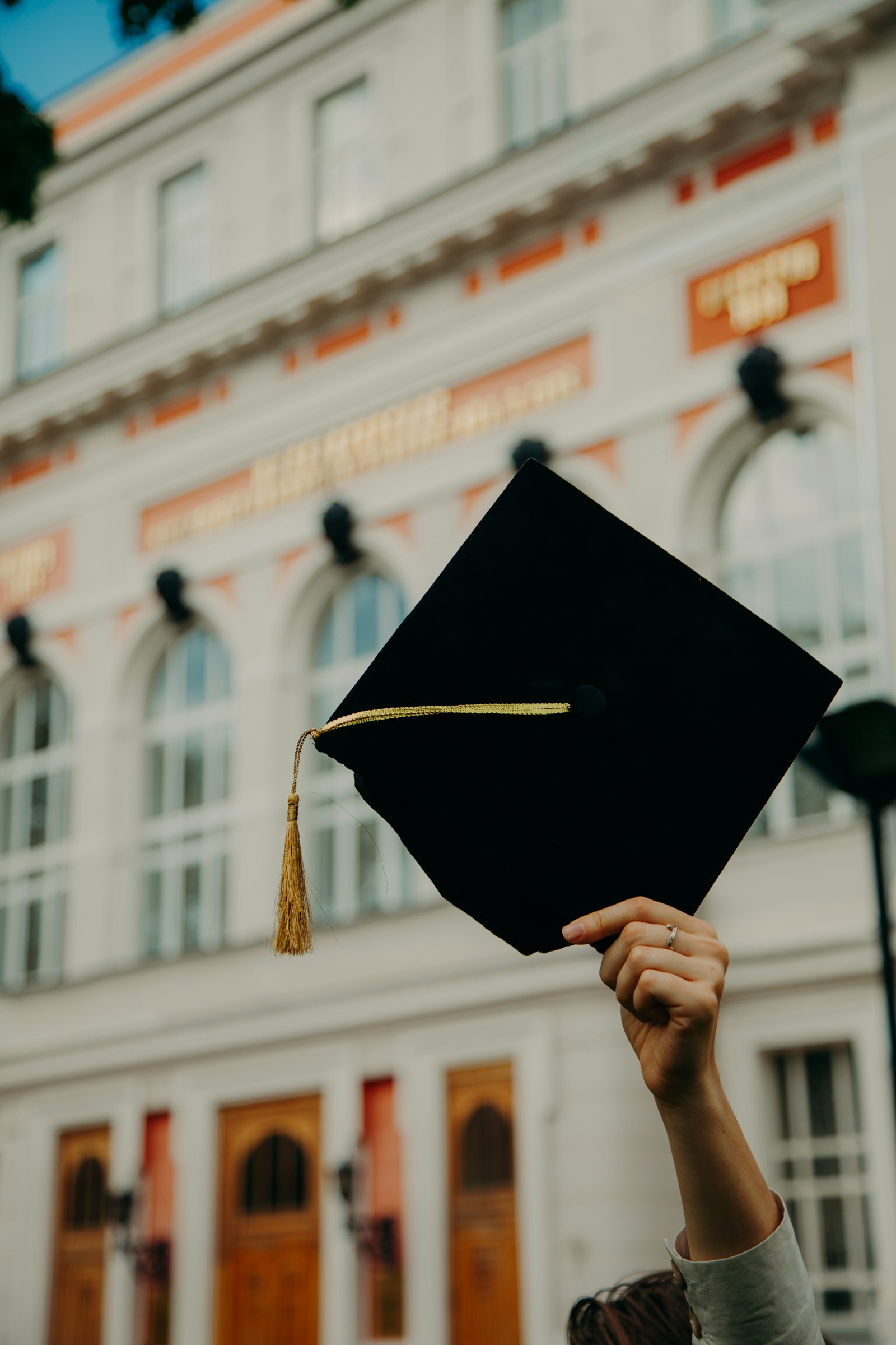 Student pointing toward opportunity